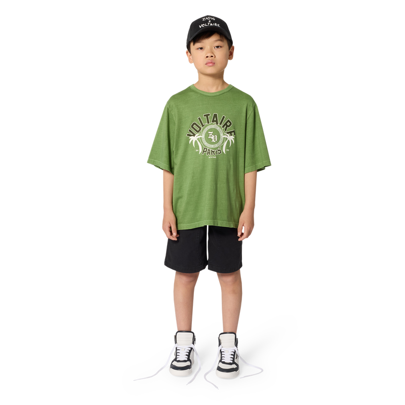 Tee-Shirt vert garçon Zadig & Voltaire E26