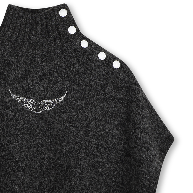Poncho gris chine fille Zadig & Voltaire H26