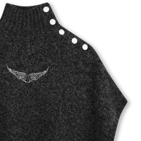 Poncho gris chine fille Zadig & Voltaire H26