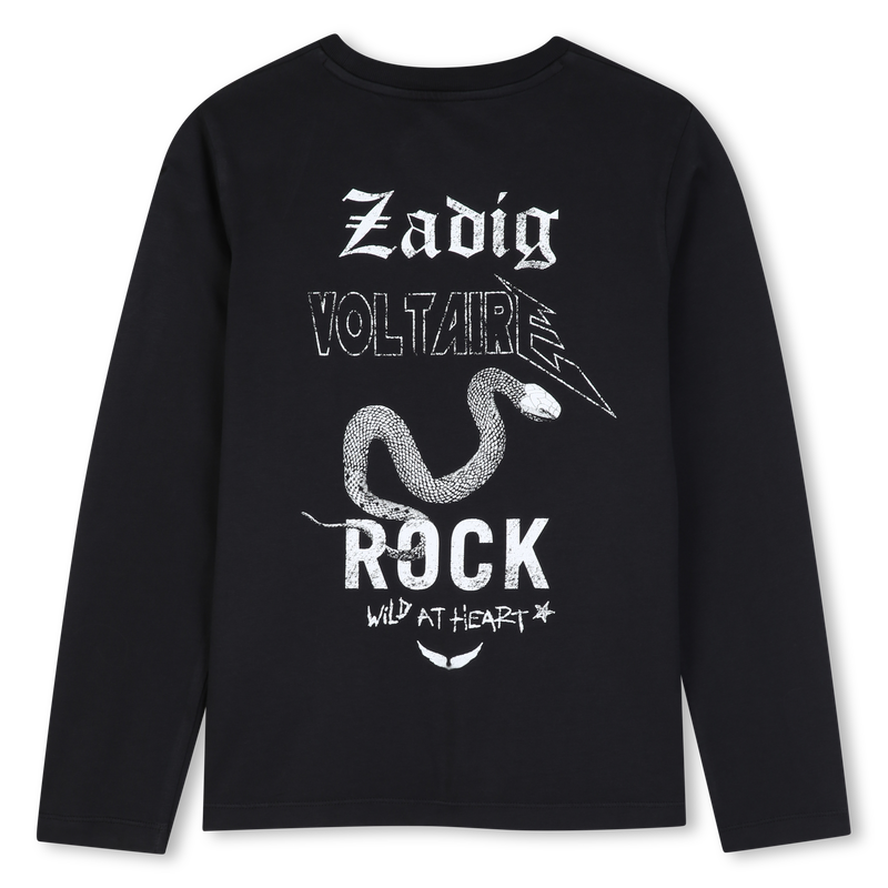 Tee-shirt manches longues noir garçon Zadig & Voltaire H26