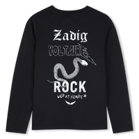 Tee-shirt manches longues noir garçon Zadig & Voltaire H26