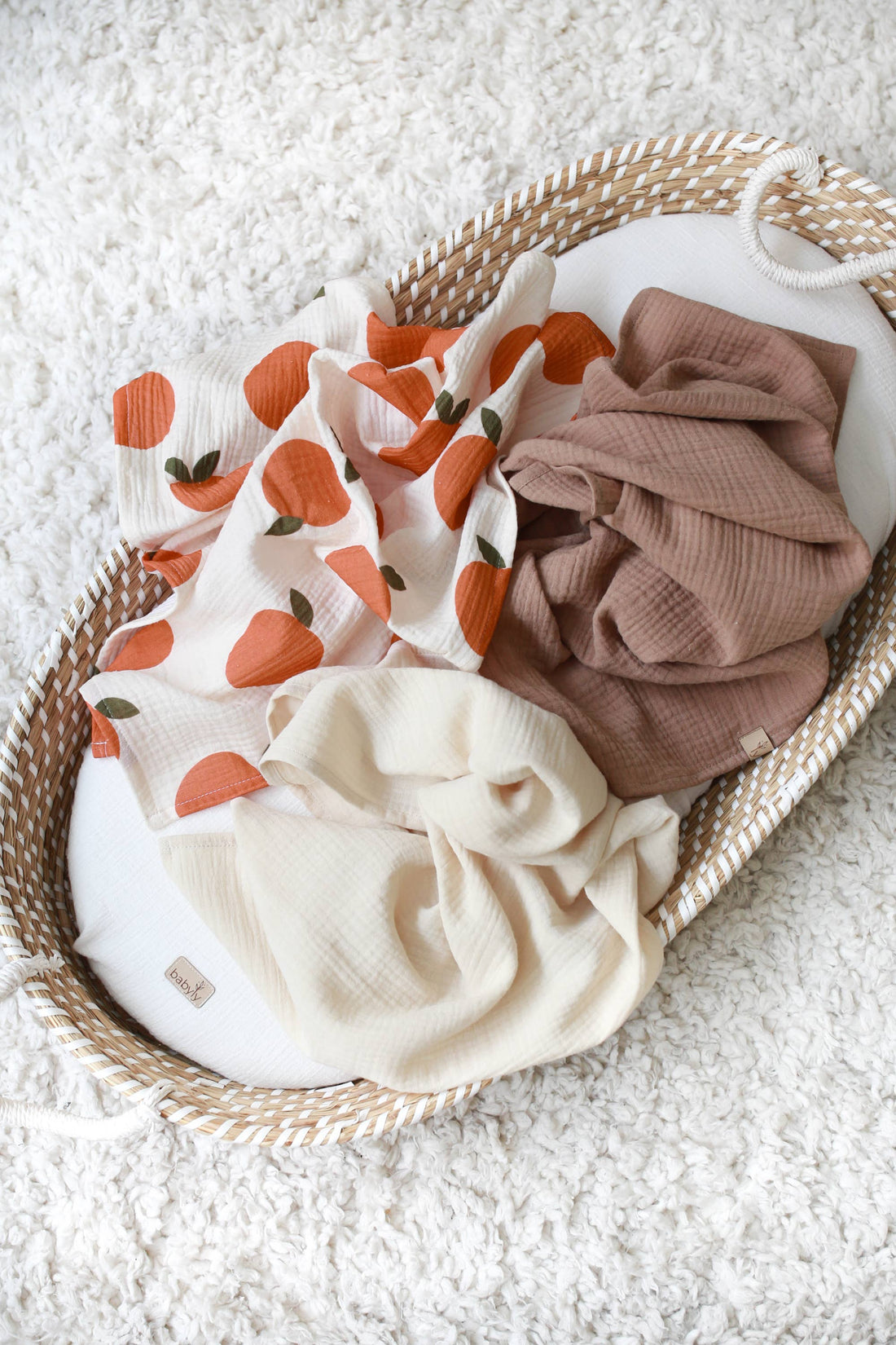 Lot de 3 langes en mousseline unisexe - Scandi Orange