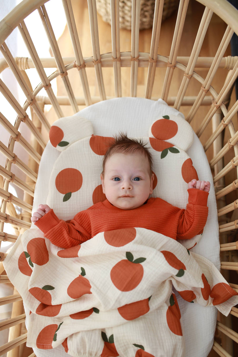 Lot de 3 langes en mousseline unisexe - Scandi Orange