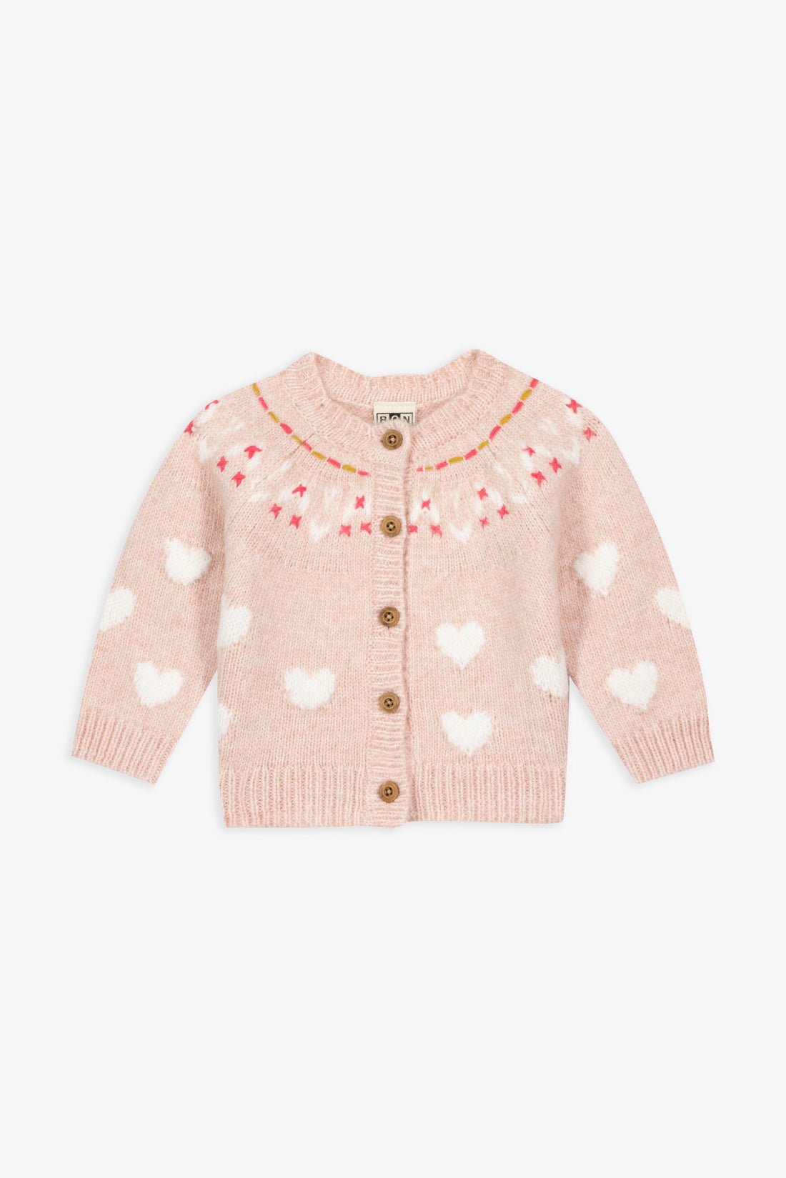 Gilet jacquard rose pastel babygirl Bonton h26