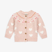 Gilet jacquard rose pastel babygirl Bonton h26