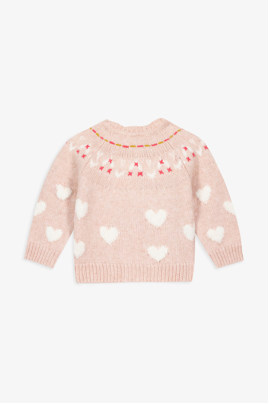 Gilet jacquard rose pastel babygirl Bonton h26