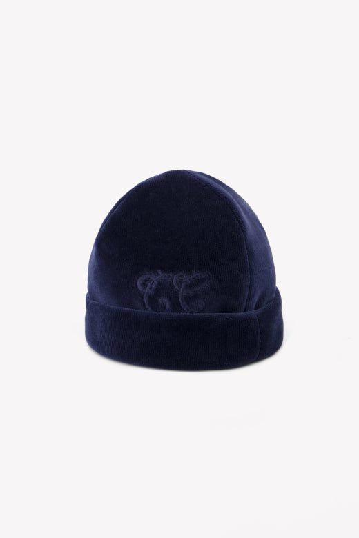 Bonnet velours bleu toile de jouy Tartine et Chocolat