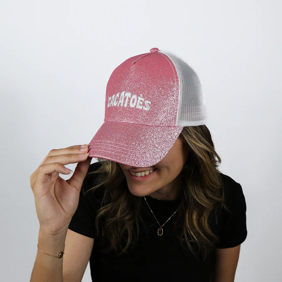 Casquette capoeira glitter vintage pink fille Cacatoes E26