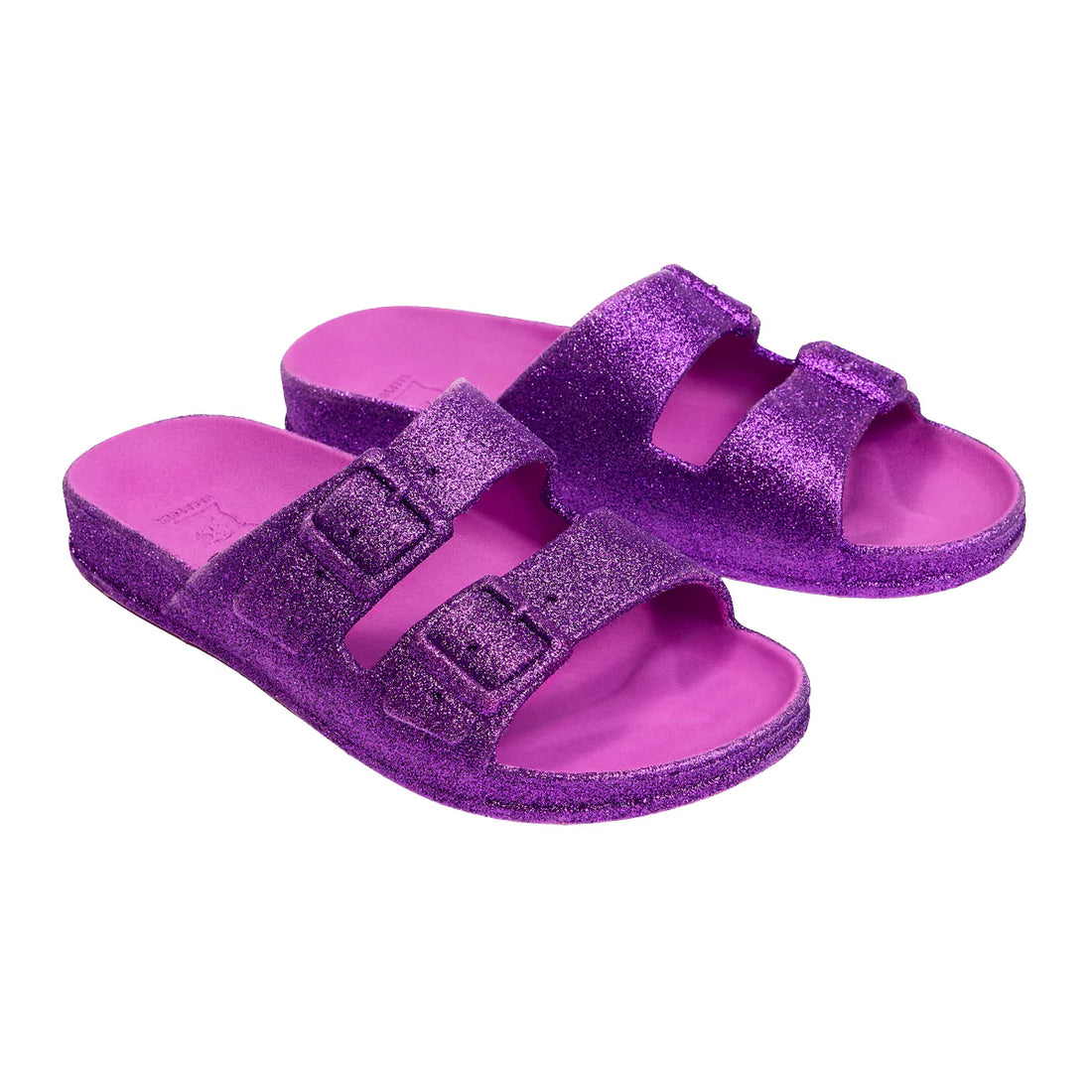 Sandales à paillettes purple fluo Fille Cacatoès E26