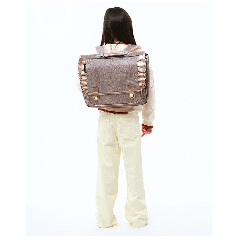 Cartable Moyen Froufrous Paillettes cuivre Caramel & Cie