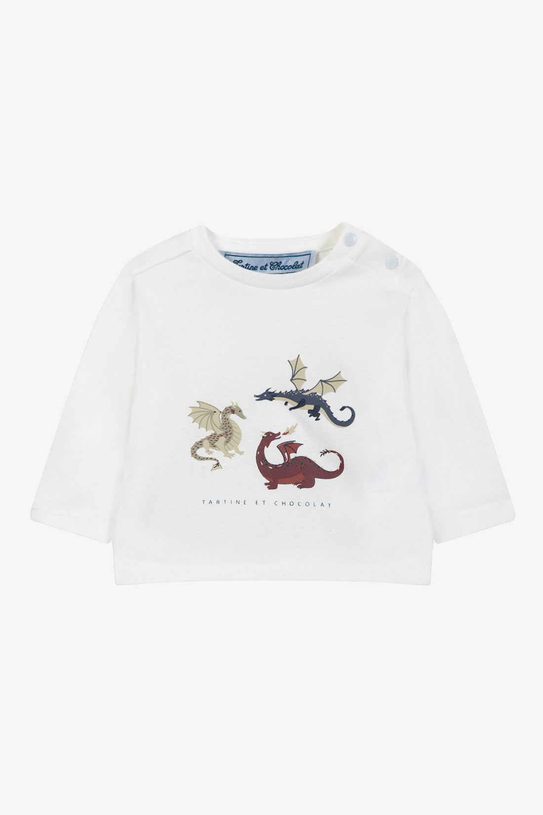 Tee-shirt bordeaux coton imprimé dinosaures babyboy Tartine et Chocolat H26