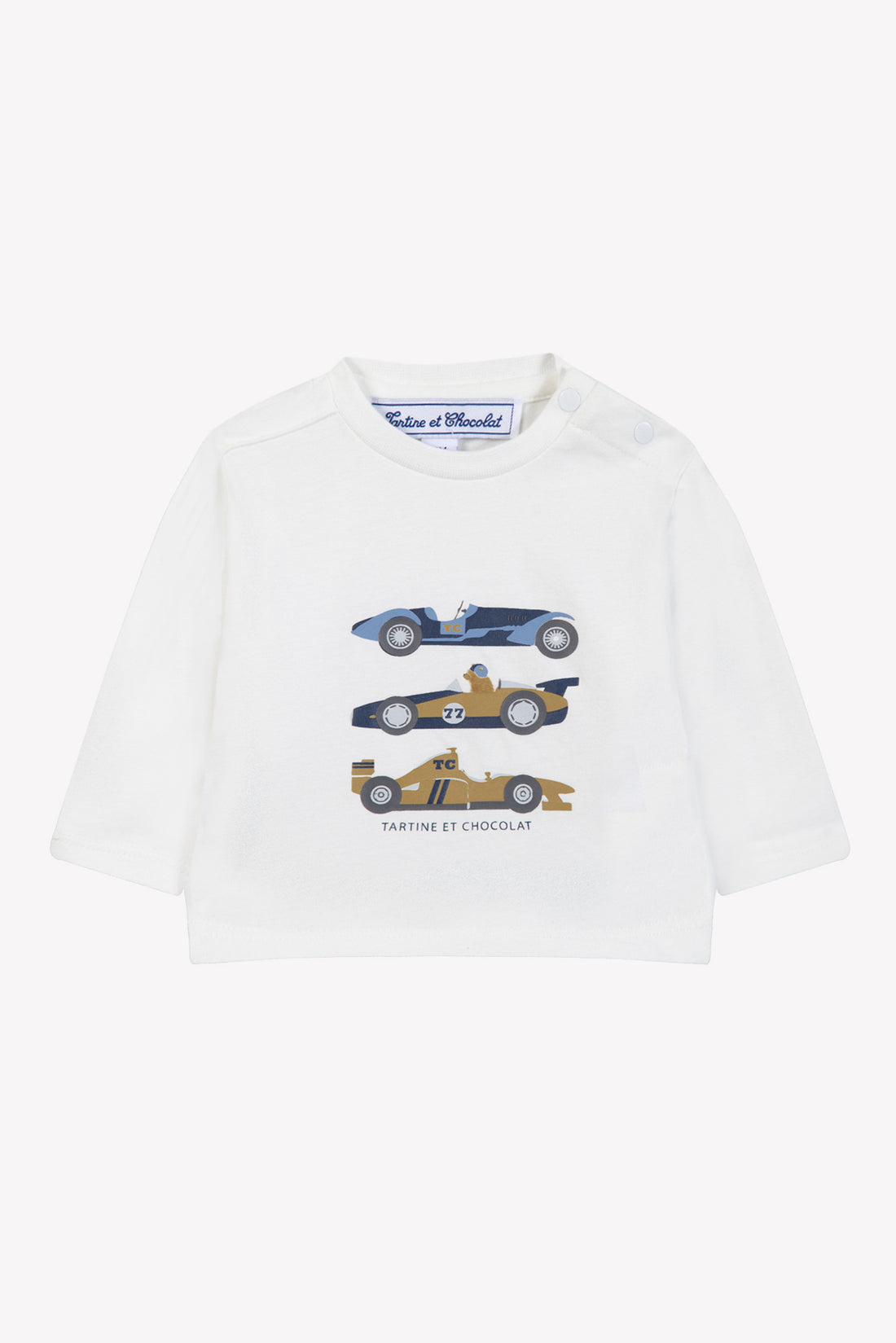 Tee-shirt moutarde coton imprimé voitures babyboy Tartine et Chocolat H26