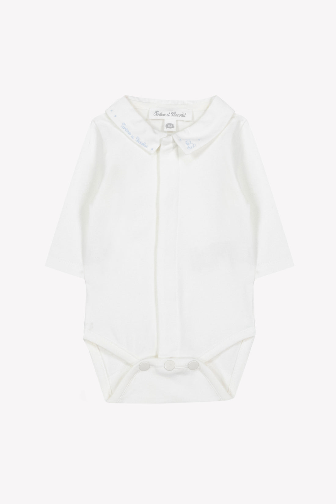 Body Bleu ciel coton col pointu babyboy Tartine et Chocolat H26