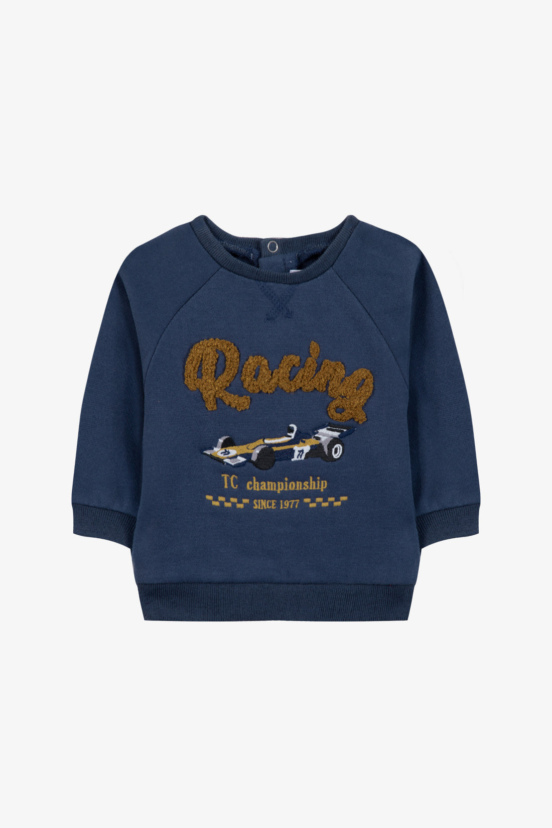 Pull coton imprimé voiure racing indigo babyboy Tartine et Chocolat H26