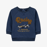 Pull coton imprimé voiure racing indigo babyboy Tartine et Chocolat H26