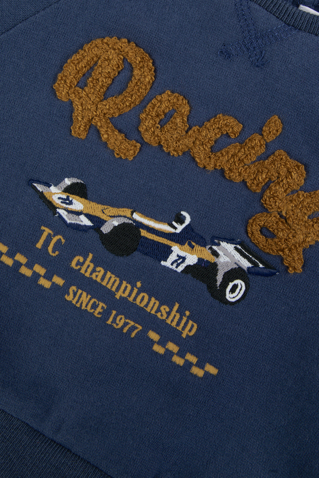 Pull coton imprimé voiure racing indigo babyboy Tartine et Chocolat H26