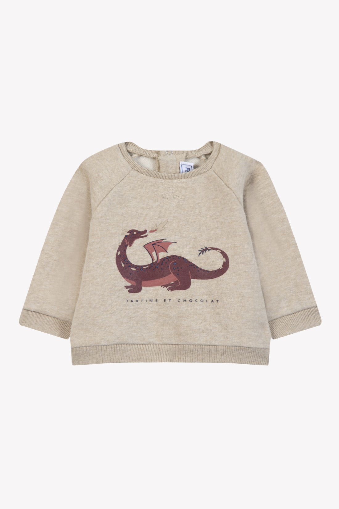Pull coton imprimé dinosaures sable babyboy Tartine et Chocolat H26