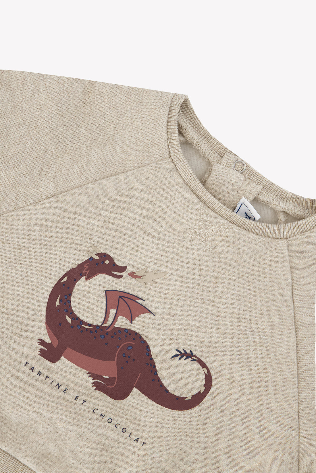 Pull coton imprimé dinosaures sable babyboy Tartine et Chocolat H26