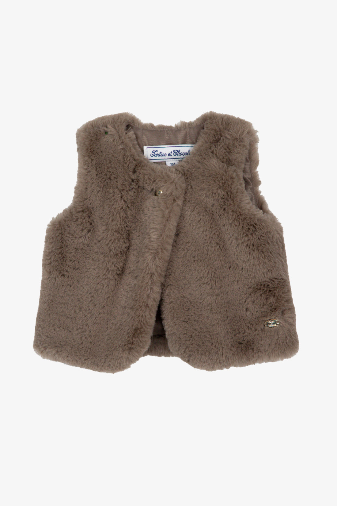 Gilet imitation fourrure beige moyen babygirl Tartine et Chocolat H26