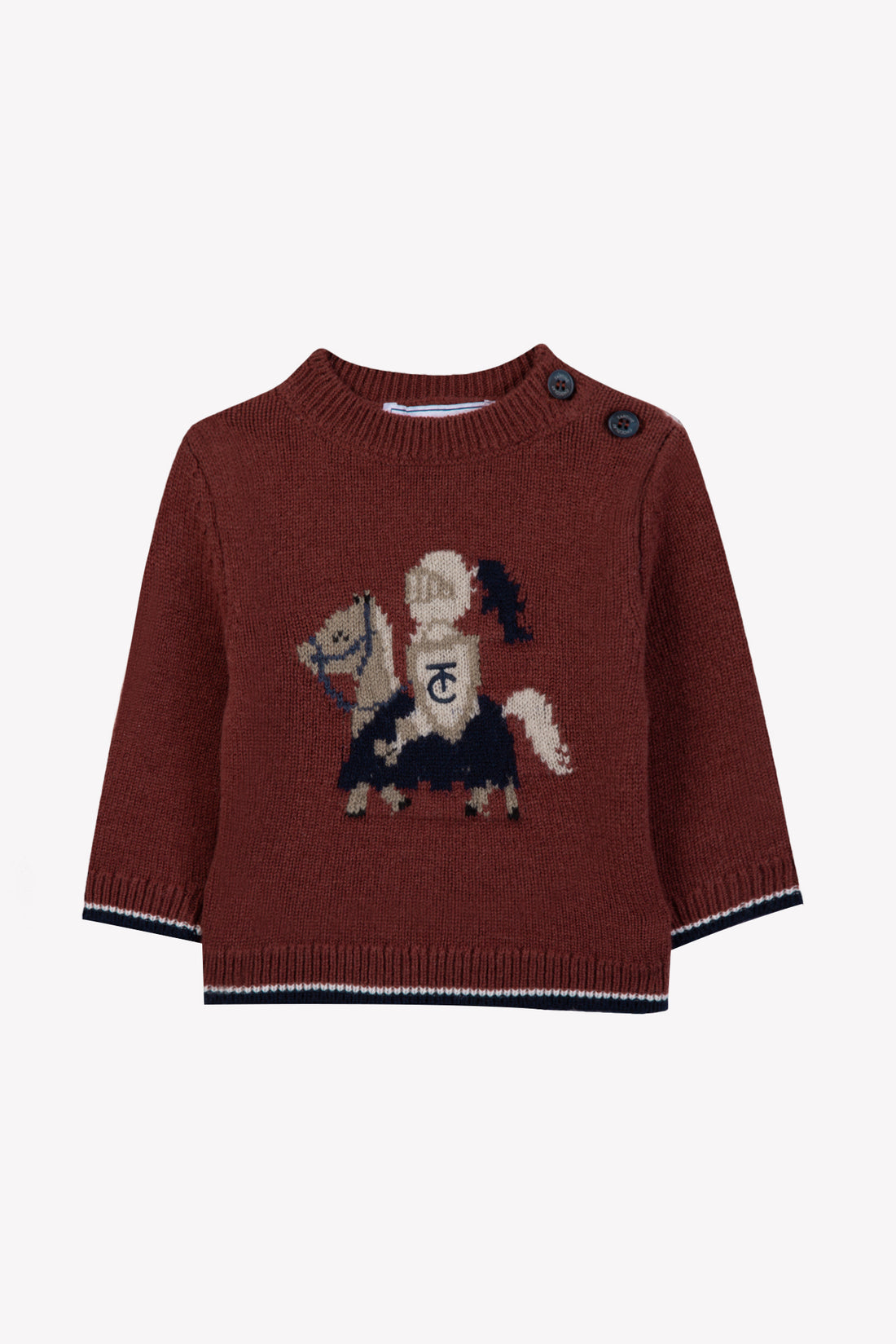 Pull Bordeaux laine petit chevalier Tartine et Chocolat H26