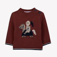 Pull Bordeaux laine petit chevalier Tartine et Chocolat H26