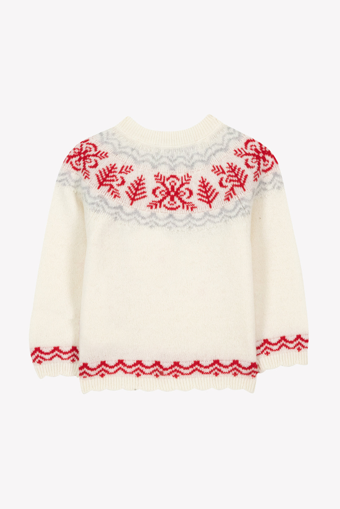 Pull écru laine motif flocons babygirl Tartine et Chocolat H26