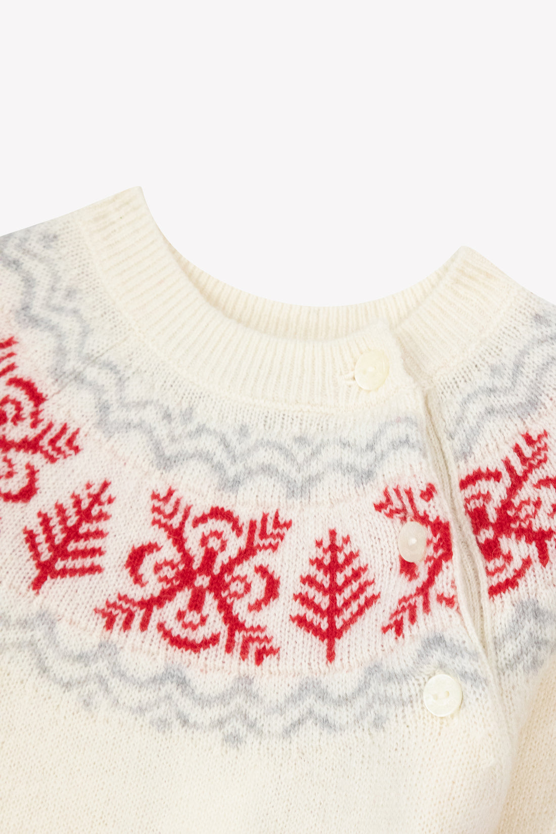 Pull écru laine motif flocons babygirl Tartine et Chocolat H26