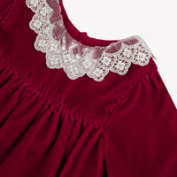 Robe Cerise velours col dentelle babygirl Tartine et Chocolat H26