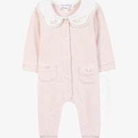 Combinaison longue rosée coton col Claudine babygirl Tartine et chocolat H26