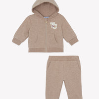 Ensemble jogging moka coton à capuche babyboy Tartine et Chocolat H26
