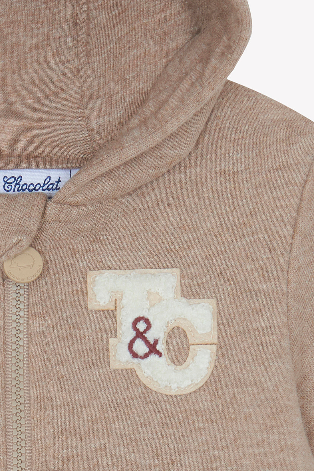 Ensemble jogging moka coton à capuche babyboy Tartine et Chocolat H26