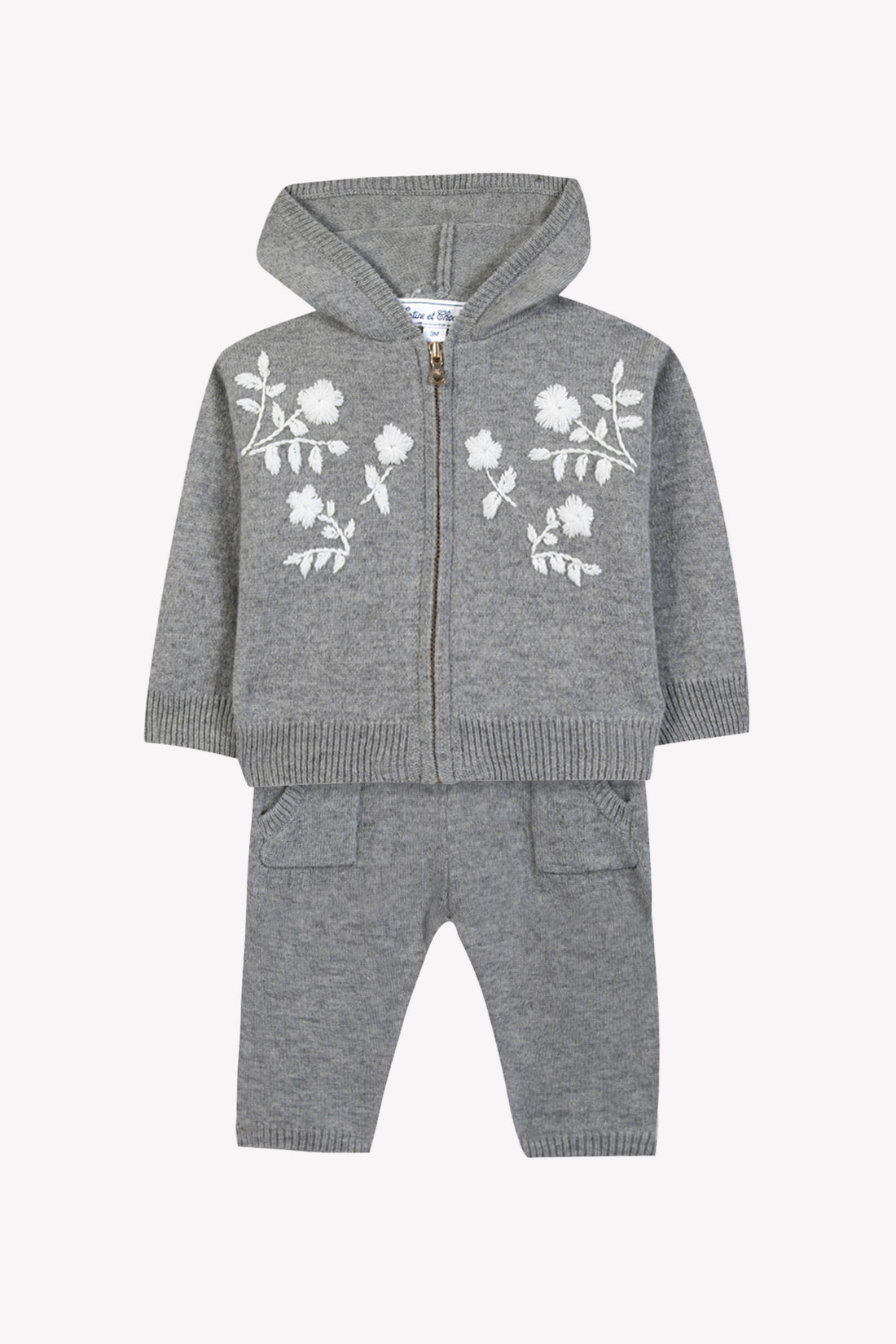 Ensemble de jogging en laine gris chiné babygirl Tartine et Chocolat H26