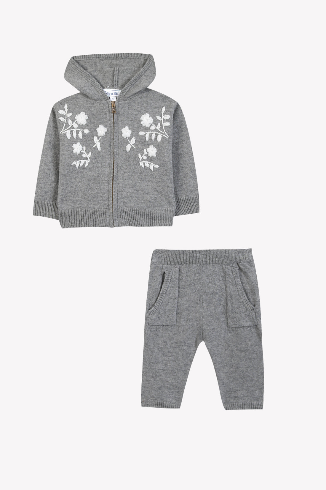Ensemble de jogging en laine gris chiné babygirl Tartine et Chocolat H26