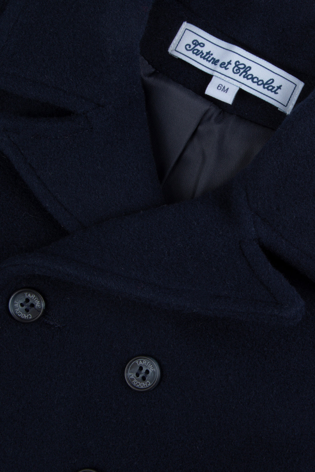 Manteau marine laine boutons garçon Tartine et Chocolat H26