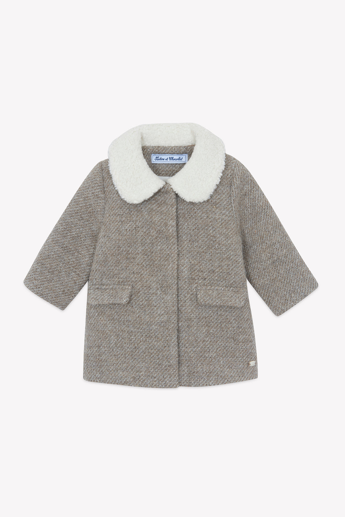 Manteau imitation fourrure laine beige moyen babygirl Tartine et Chocolat H26