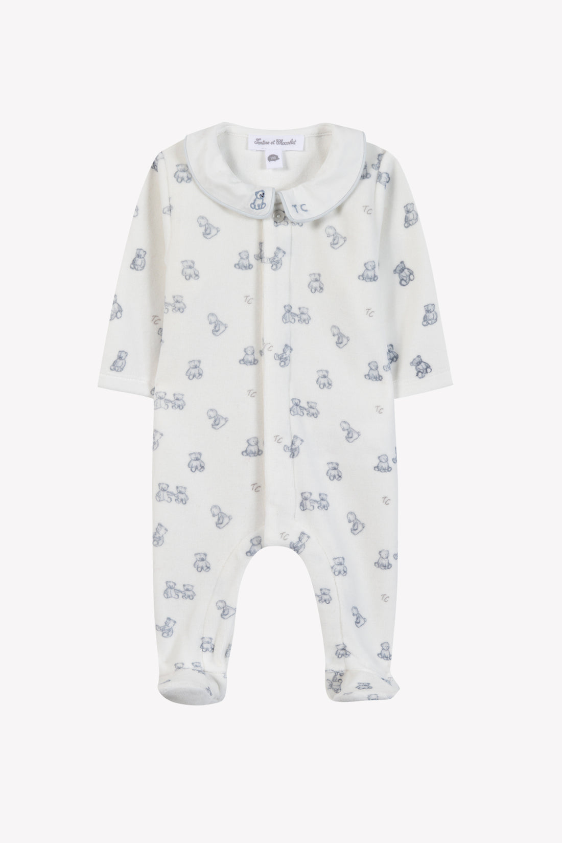 Pyjama en coton ourson écru unisexe Tartine et Chocolat