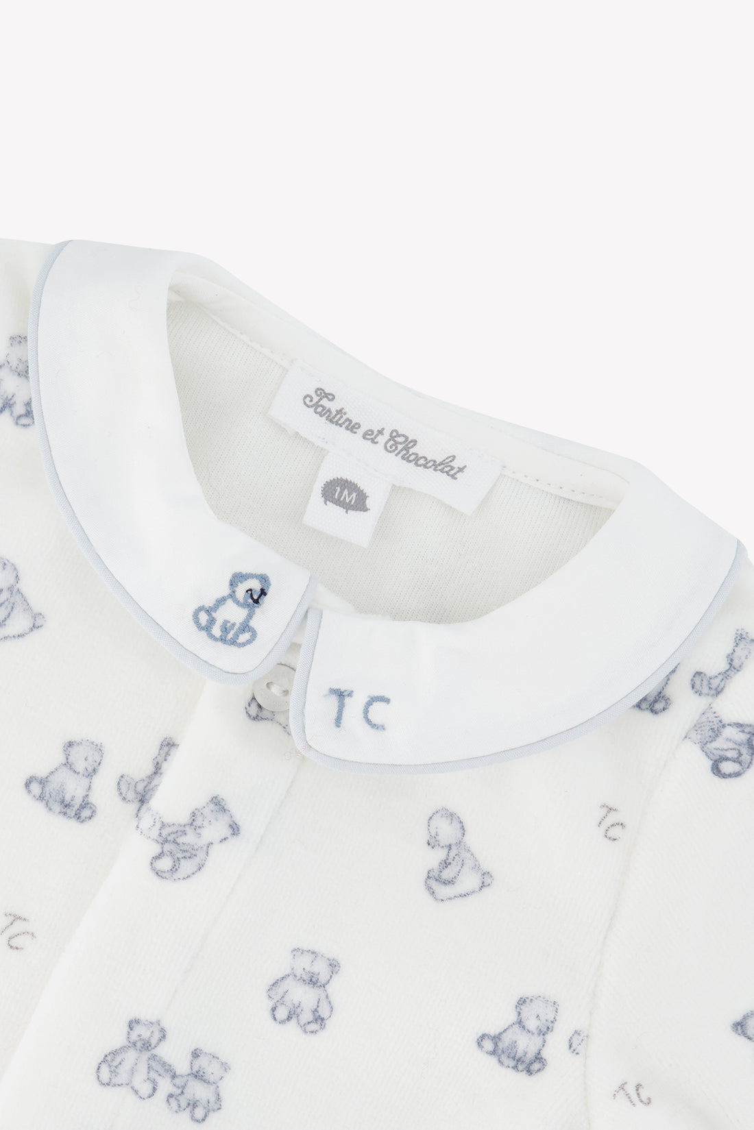Pyjama en coton ourson écru unisexe Tartine et Chocolat