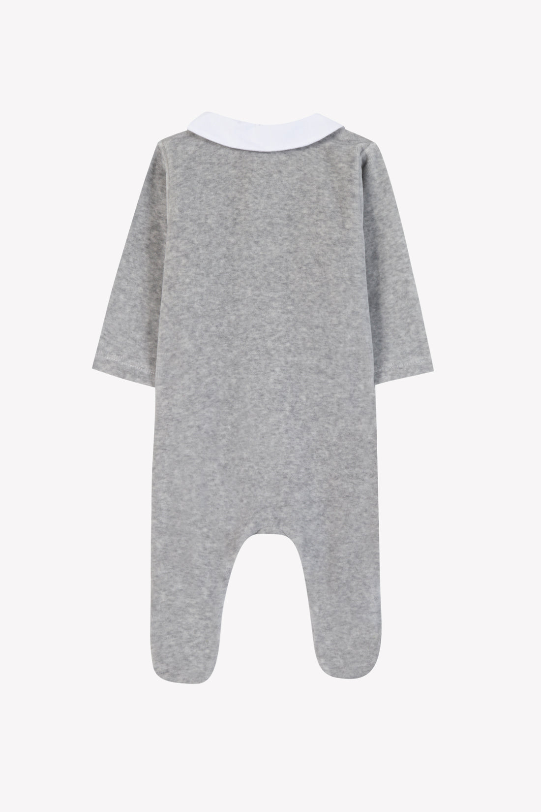 Pyjama velours brodé gris chiné babyboy Tartine et Chocolat