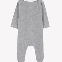 Pyjama velours brodé gris chiné babyboy Tartine et Chocolat