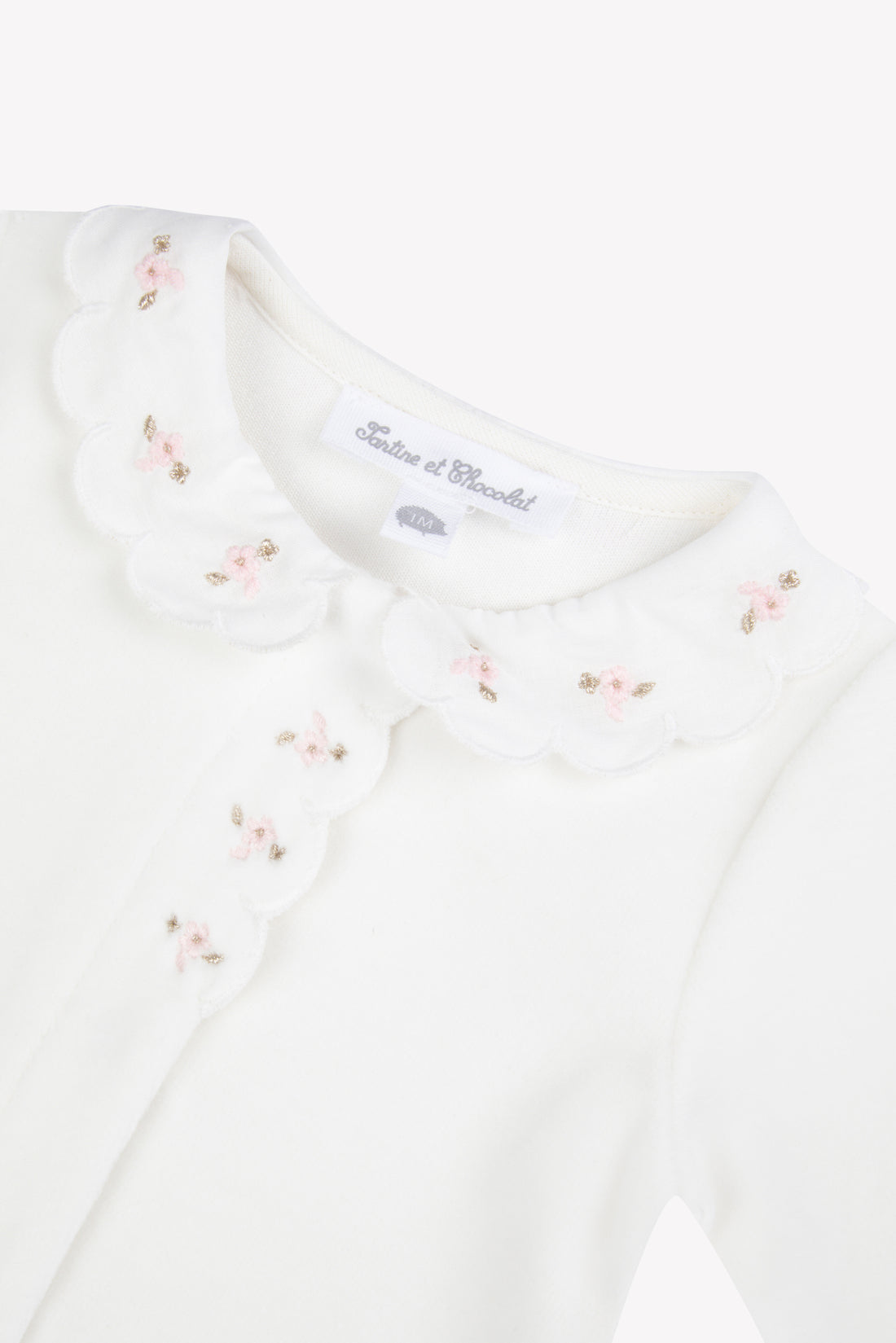 Pyjama velours col claudine rose pâle babygirl Tartine et Chocolat H26
