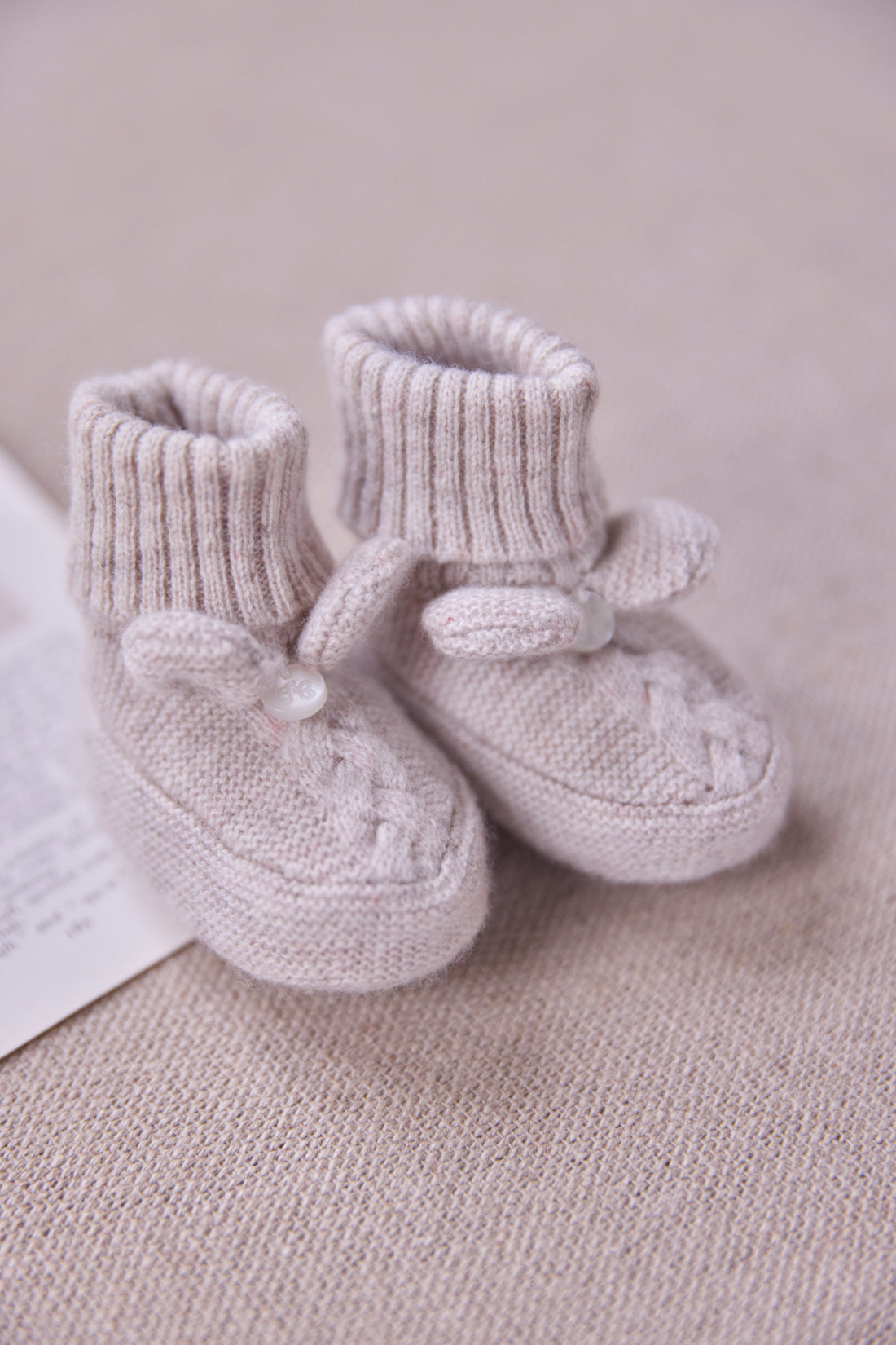 Chaussons beige chiné tressée unisexe Tartine et Chocolat