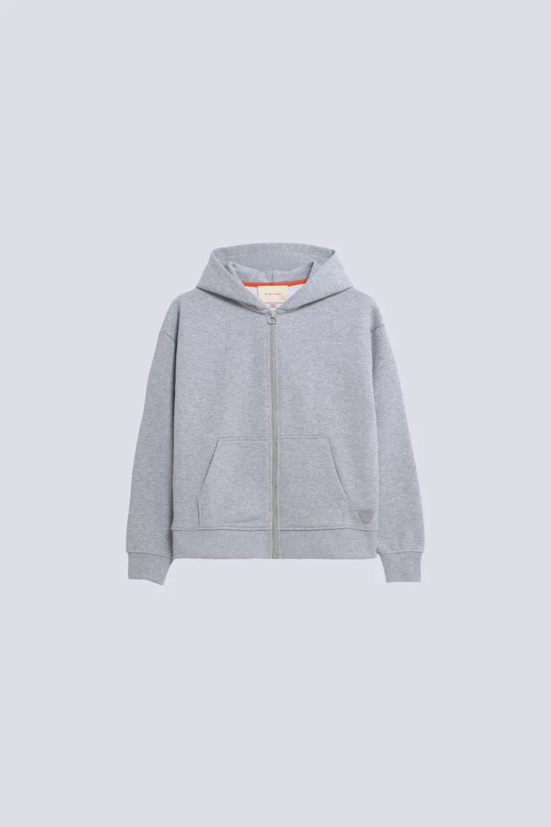 Sweat zippé à capuche gris chine mixte - Gertrude E26