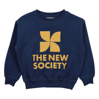 Sweat Bleu Logo jaune Garçon The New Society H25
