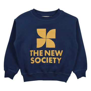 Sweat Bleu Logo jaune Garçon The New Society H25