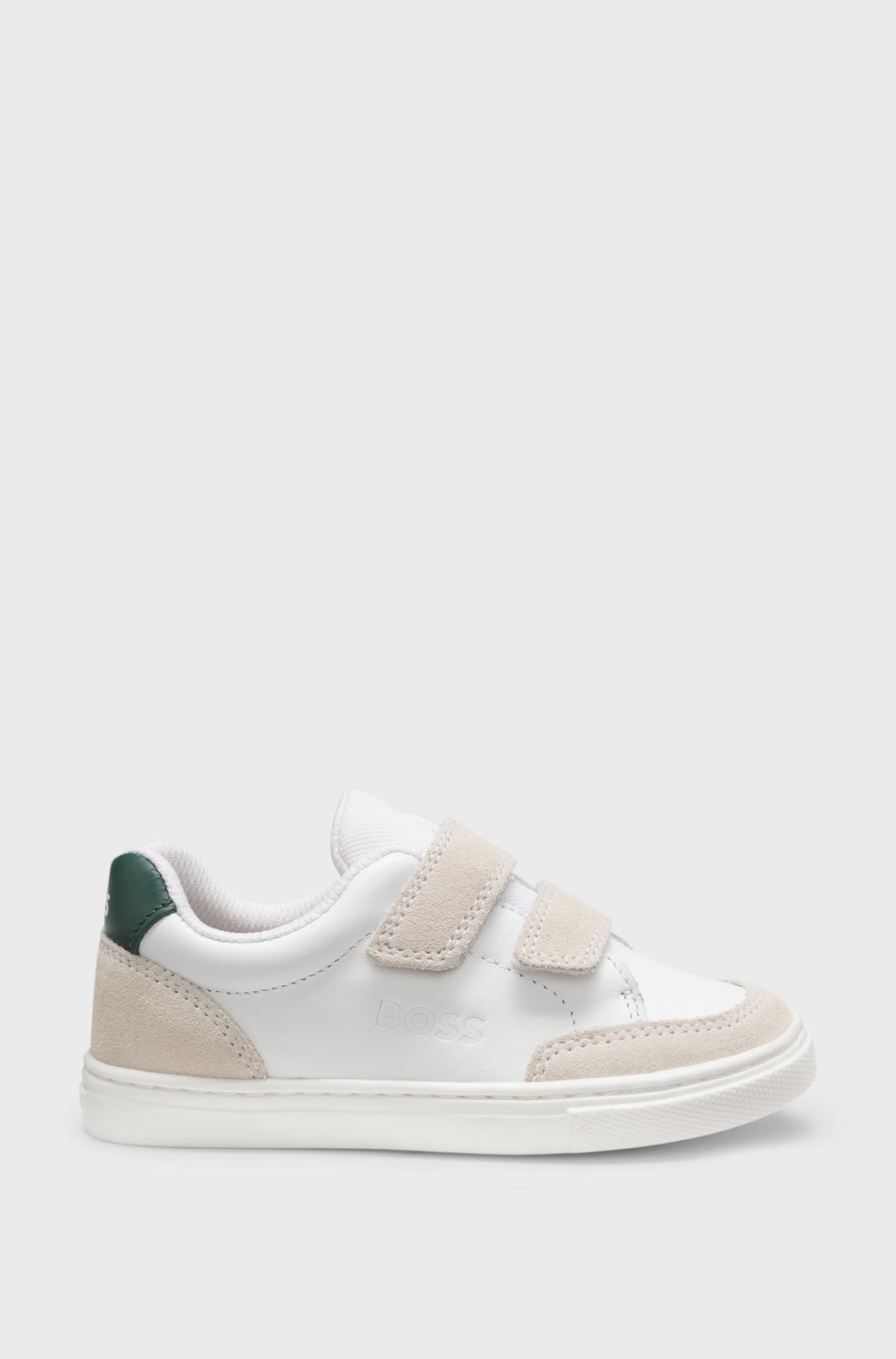 Baskets en cuir et en toile blanches garcon Hugo Boss