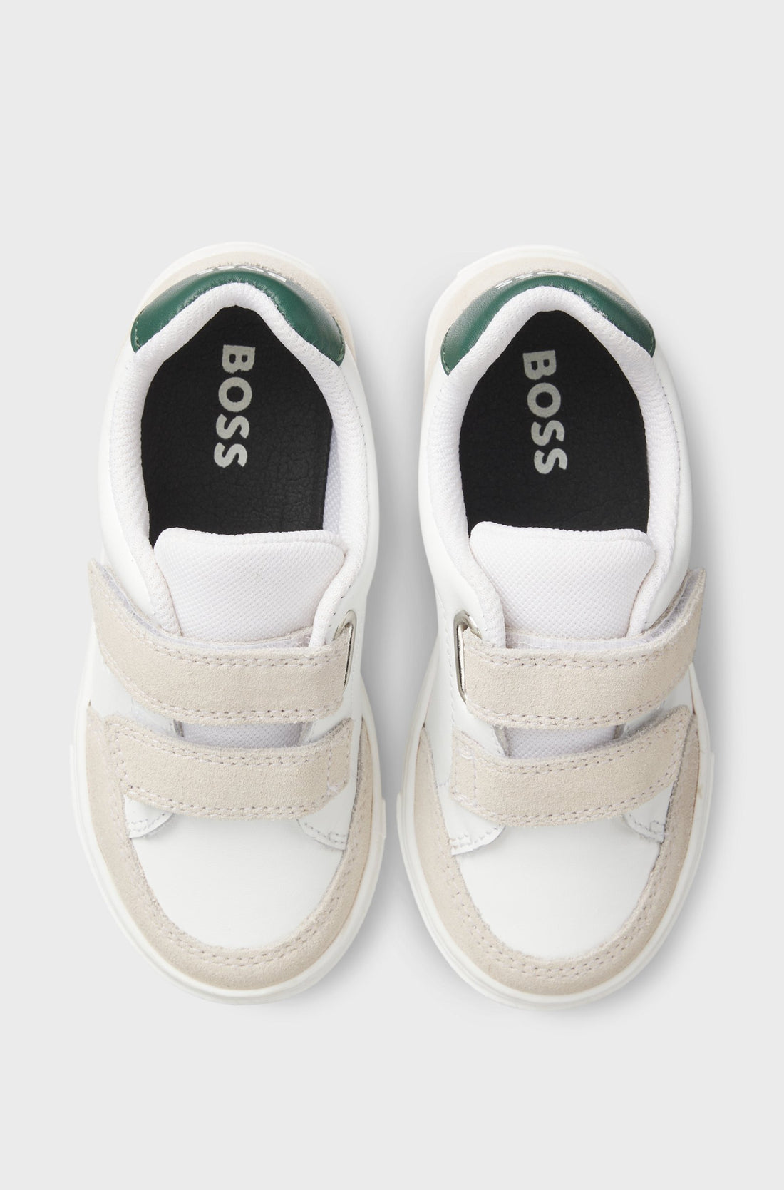 Baskets en cuir et en toile blanches garcon Hugo Boss