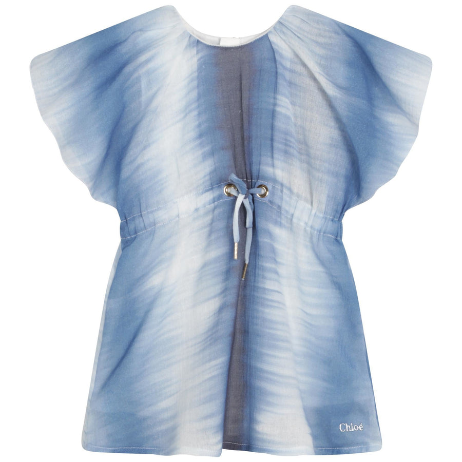 Robe broderies anglaises en chambray babygirl Chloé