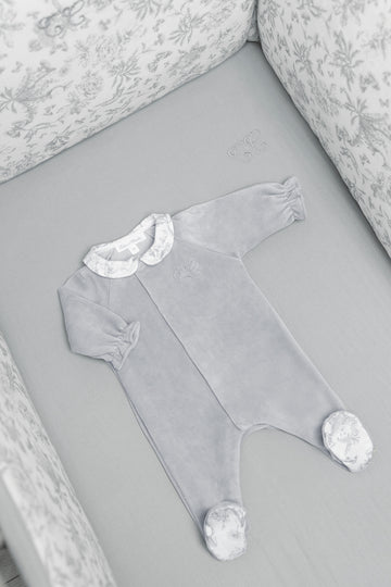 Pyjama gris en velours unisexe Tartine et Chocolat