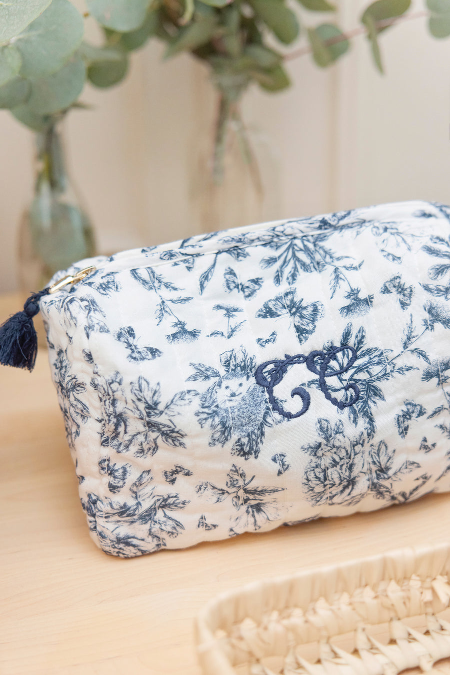 Trousse de toilette Toile de Jouy Bleu - Tartine et Chocolat