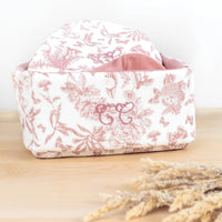 Panière imprimé toile de jouy rose Tartine et Chocolat